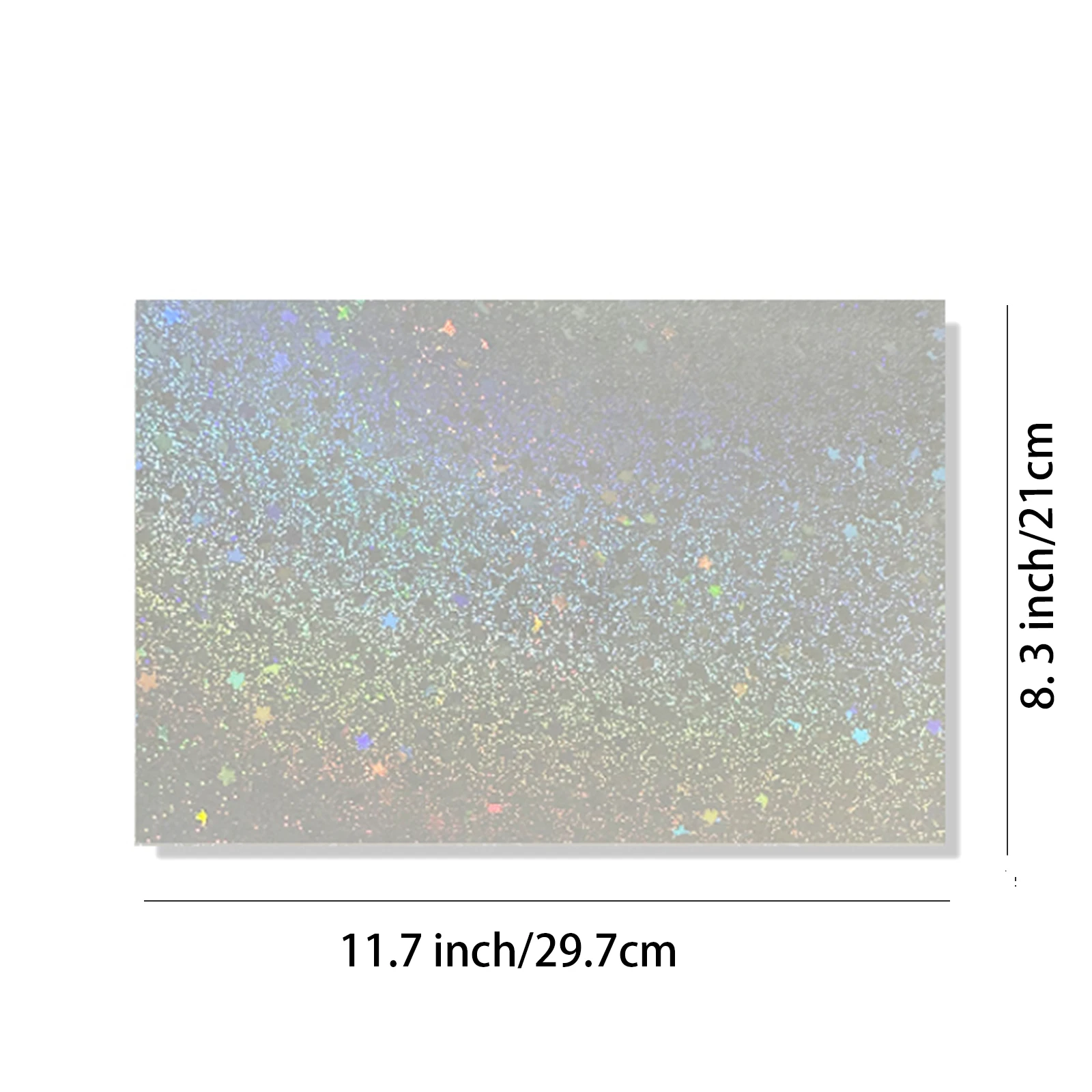 10 Sheets A4 Sand Stars Holographic Sticker Paper Holographic Overlay Cold Laminating Film Self Adhesive Vinyl Sheets 8.3 x 11.7