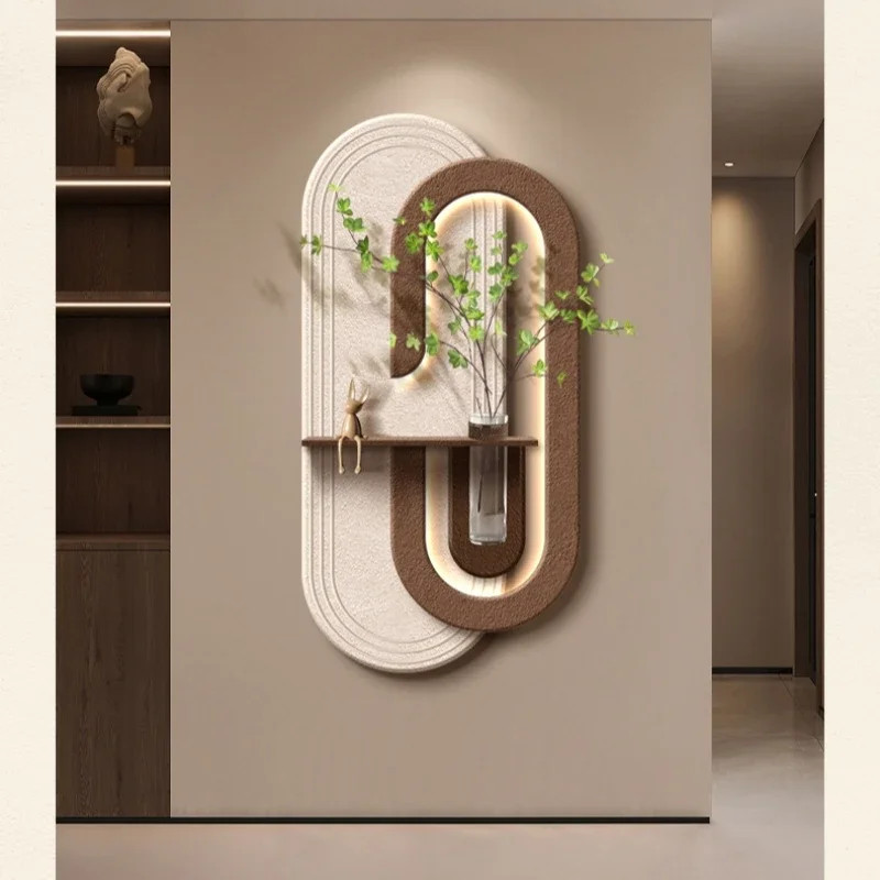 

High-end Green Plant Vase LED Wall Lamps - Modern Hanging Painting Mural Light for Entrance, Corridor & Living Room Decor