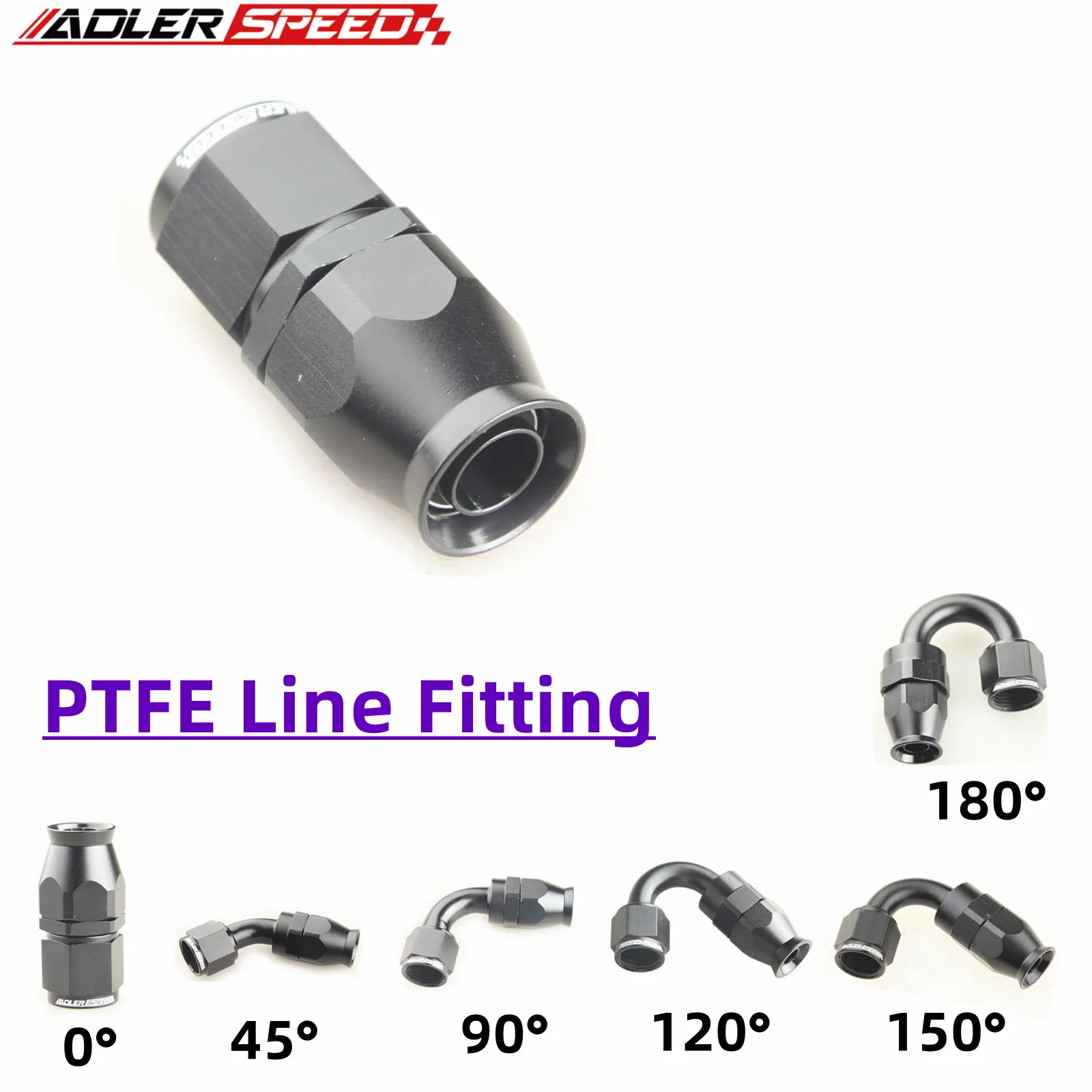 

0°/30°/45°/90°/120°/150°/180° Degree AN4 AN6 AN8 AN10 AN12 For Swivel PTFE Hose End Fitting