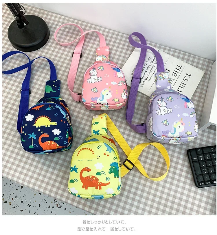 Children Cartoon Dinosaur Crossbody Bags Korean Trendy Boys Girls Chest Bag Baby Kid Bag Mini Cross Bag Toddler Backpack