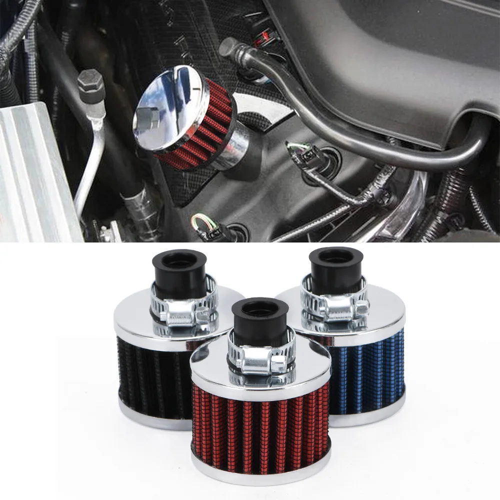 WLR - Universal 12mm Car Air Filter for Motorcycle Cold Air Intake High Flow Crankcase Vent Cover Mini Breather Filters AIT12