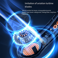 Well Made-Portable Mini Hanging Neck Fan Power Ventilador Bladeless Neckband Fan Air Cooler USB Rechargeable Electric Fans Blue