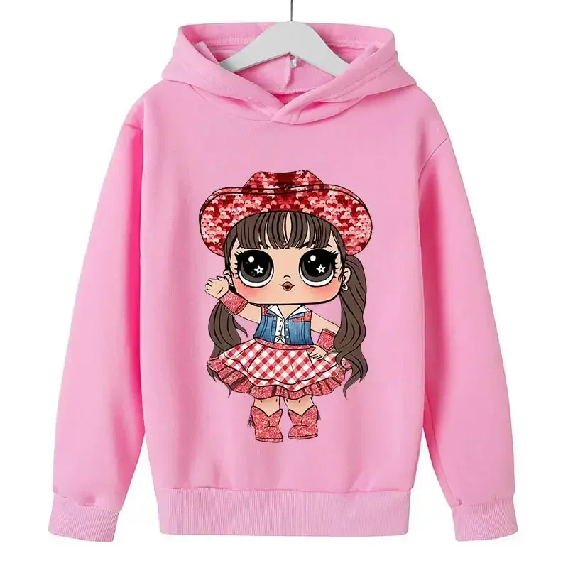L.O.L.SURPRISE كارتون أنيمي الطباعة الفتيان والفتيات هوديس الربيع والخريف ملابس الأطفال العصرية ولطيفة هوديي