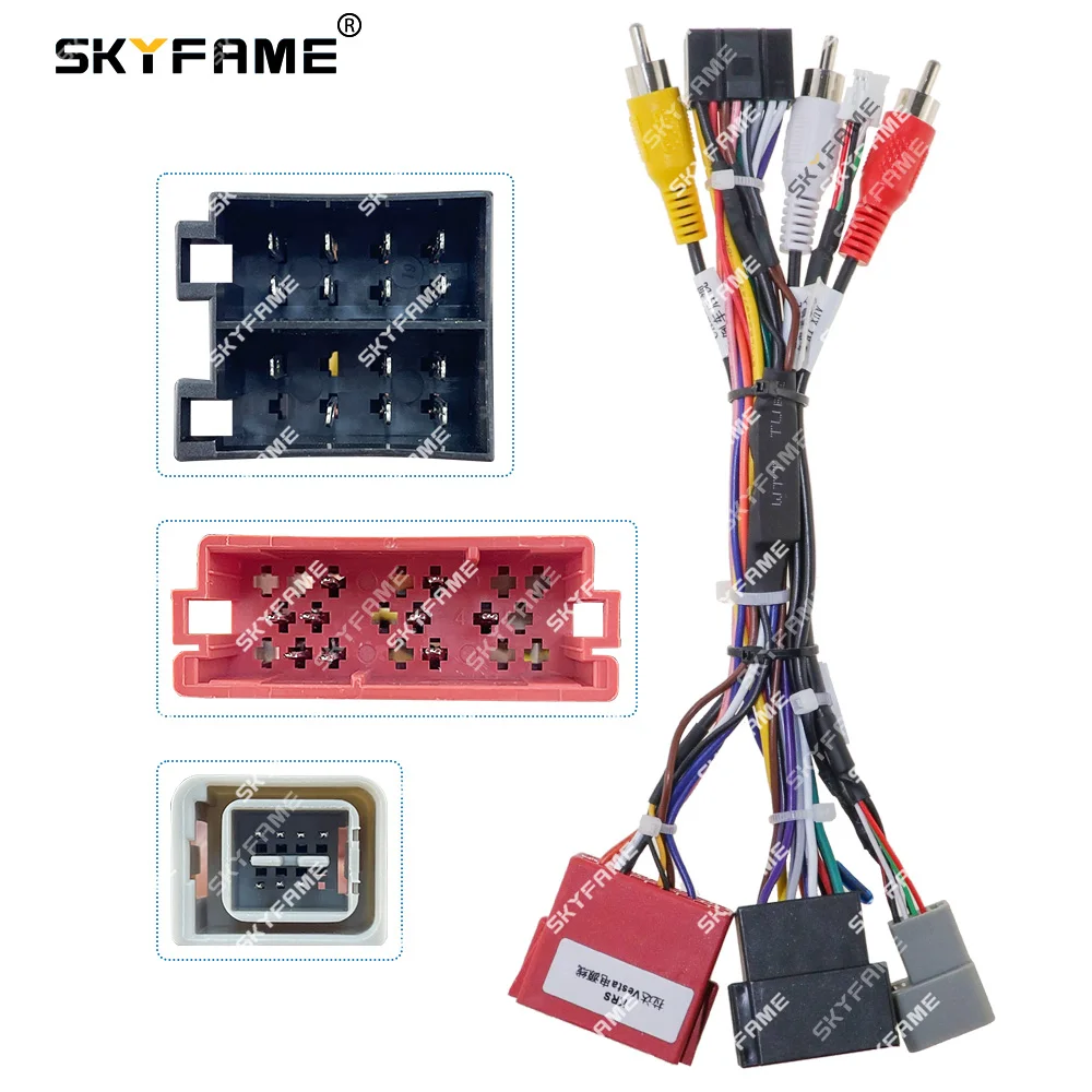 

SKYFAME Car 16pin Wiring Harness Adapter For Lada Vesta UAZ Patriot Android Radio Power Cable