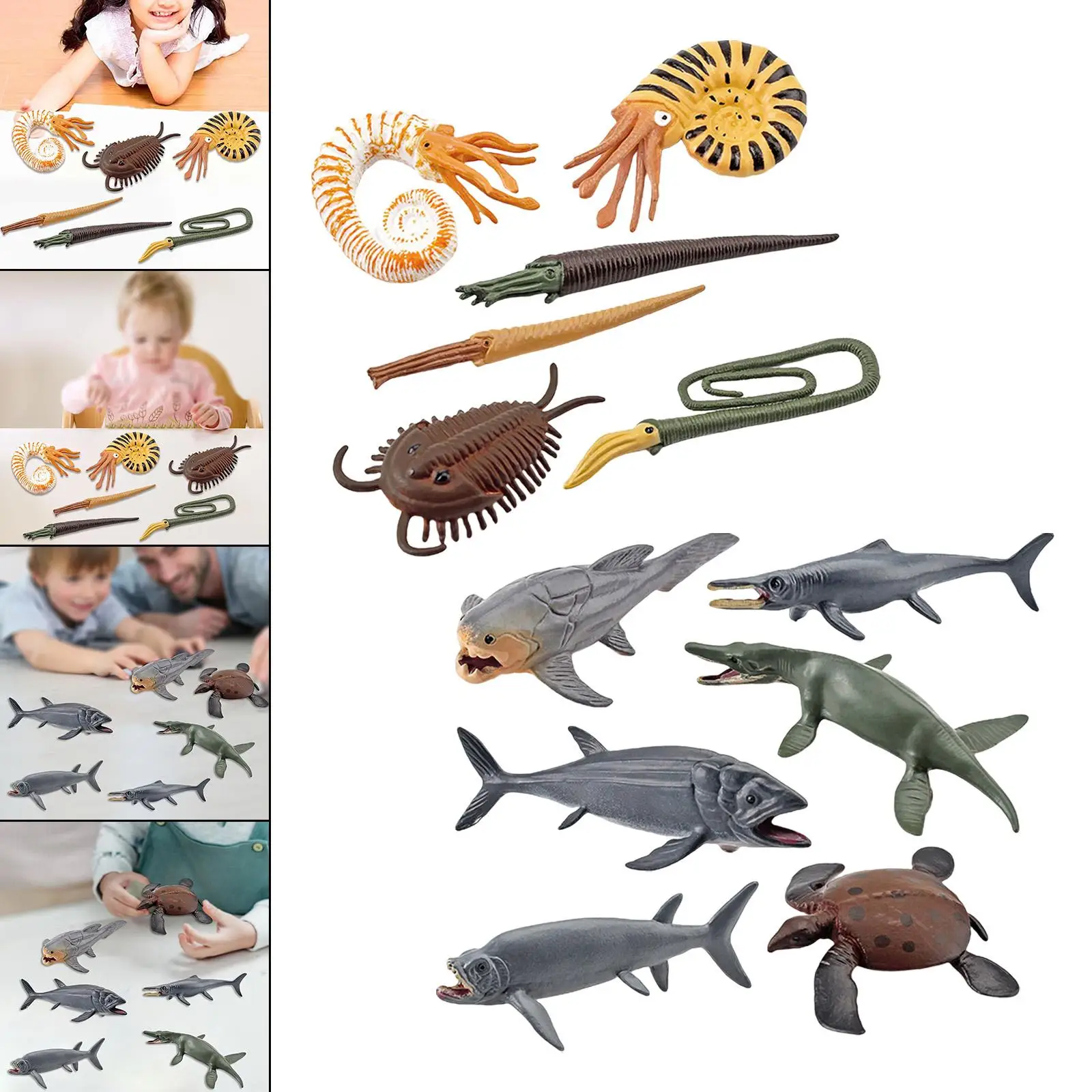 6 Pieces Prehistoric Marine Animal Model, Ancient Marine Animal Toy for Holiday Gifts