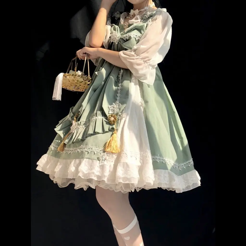 Japan Lolita Dress Heavy Industry Elegant Simple Fairy Two-Piece Set Dress 2024 New