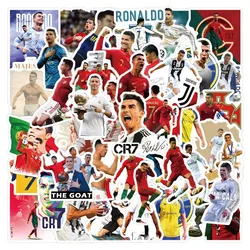 50pcs Cristiano Ronaldo Stickers Suitcase Water Cup Stationery Mobile Phone Scooter Laptop Refrigerator Decoration Stickers