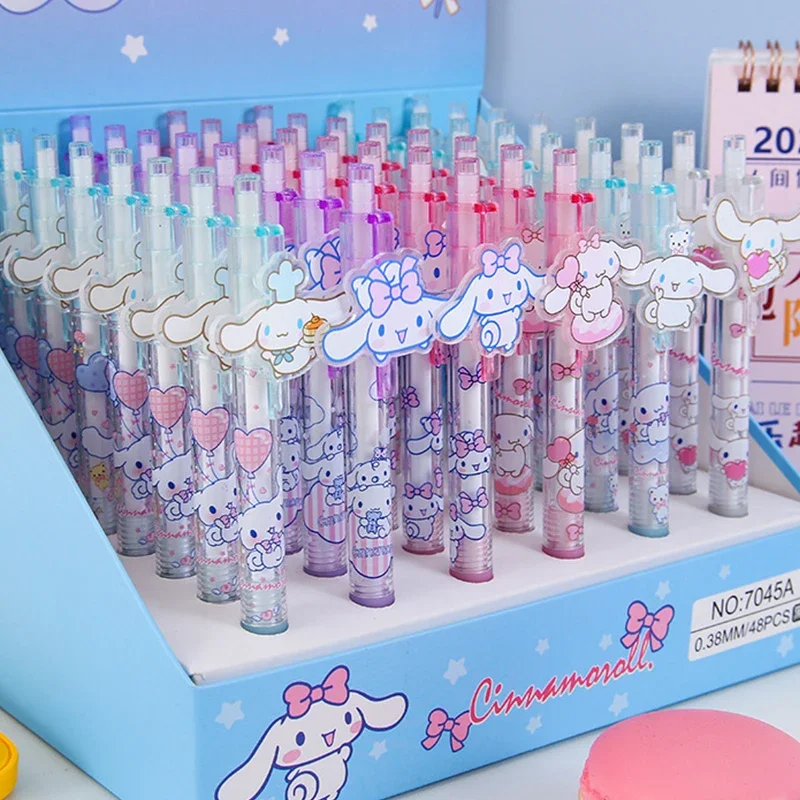 6 unidades/pacote sanrio cinnamorollhello kuromi de volta à escola nova caneta suprimentos estacionários canetas para a escola bonito gel caneta crianças presente