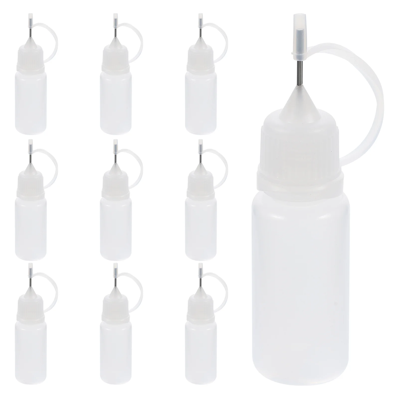 

10Pcs 10ml Needle Tip Glue Bottle Applicator DIY Quilling Tool Precision Bottle (White) needle tip bottle