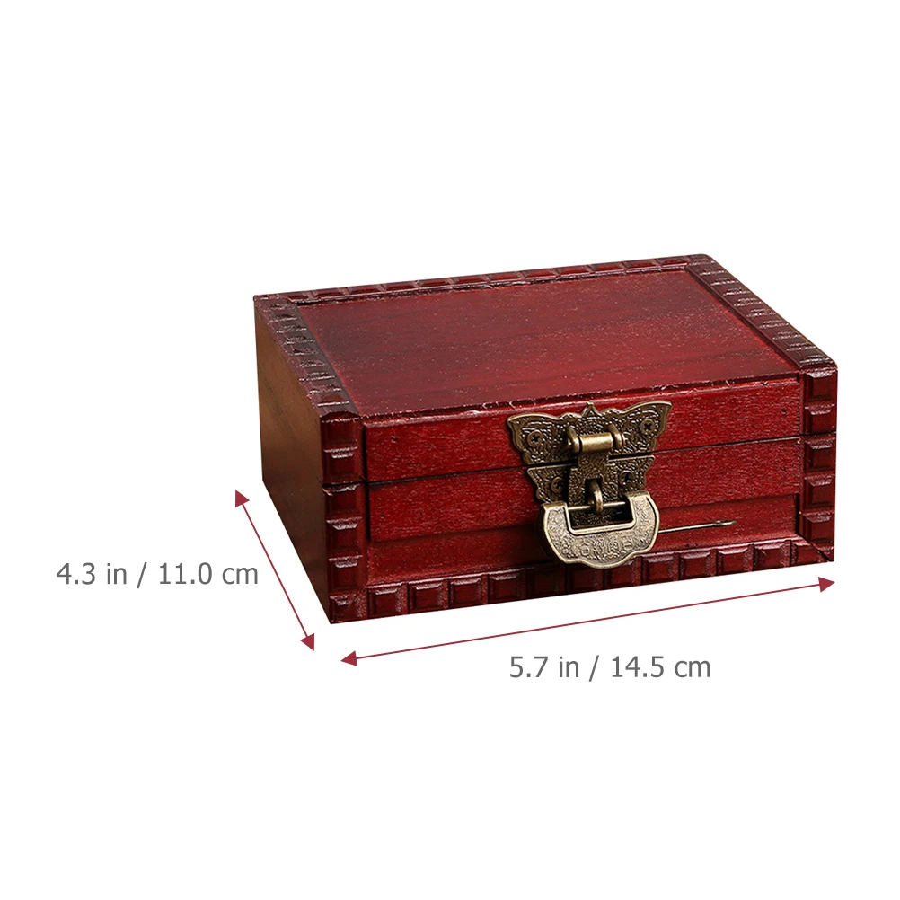 

Retro Jewelry Box Storage Container Velvet Hinges Rings Earrings Necklaces Travel Portable Wooden Holder ganiser Case Jewelry