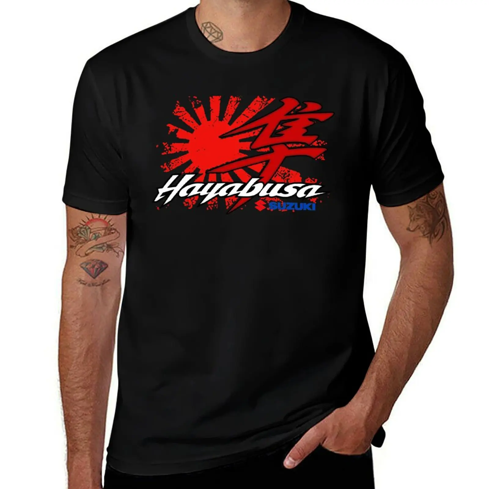 

SUZUKI HAYABUSA RED SUN MOTORCYCLE LOGO T-Shirt funny meme t-shirts customs men graphic t shirts