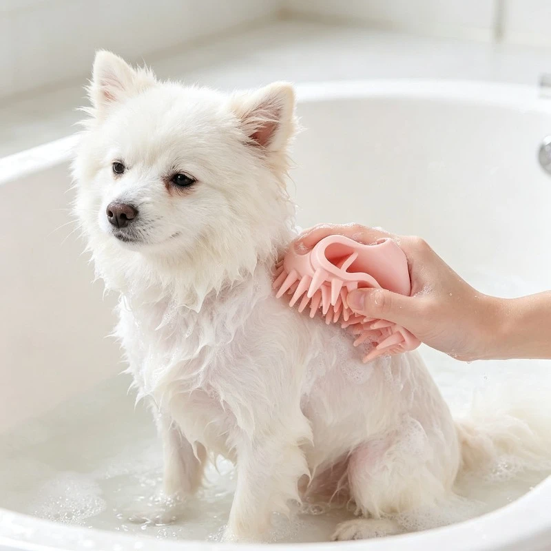 1/2pcs Scalp Massager Shampoo Bathroom Brush Hair Washing Body Massage Brush Pet Dog Shower Brush Soft Silicone Massage Comb view 4