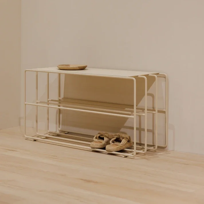 Nordic simple shoe changing stool  rack  cabinet storage wrought iron can be sat and stored for home use