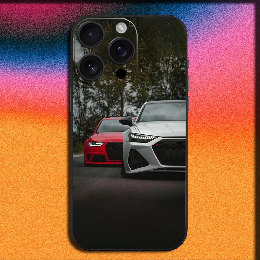 Sport Cool A-Audis Car Phone Case For iPhone 16,15,14,13,12,11,Pro,XS,Max,XR,Plus,SE,Mini Soft Black Cover 3