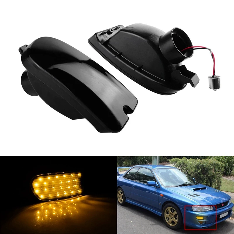 Smoked Lens LED Side Turn Signal Light Replacement Parts For Subaru Impreza 1999 2000 2001 84441FA170, 84441FA160