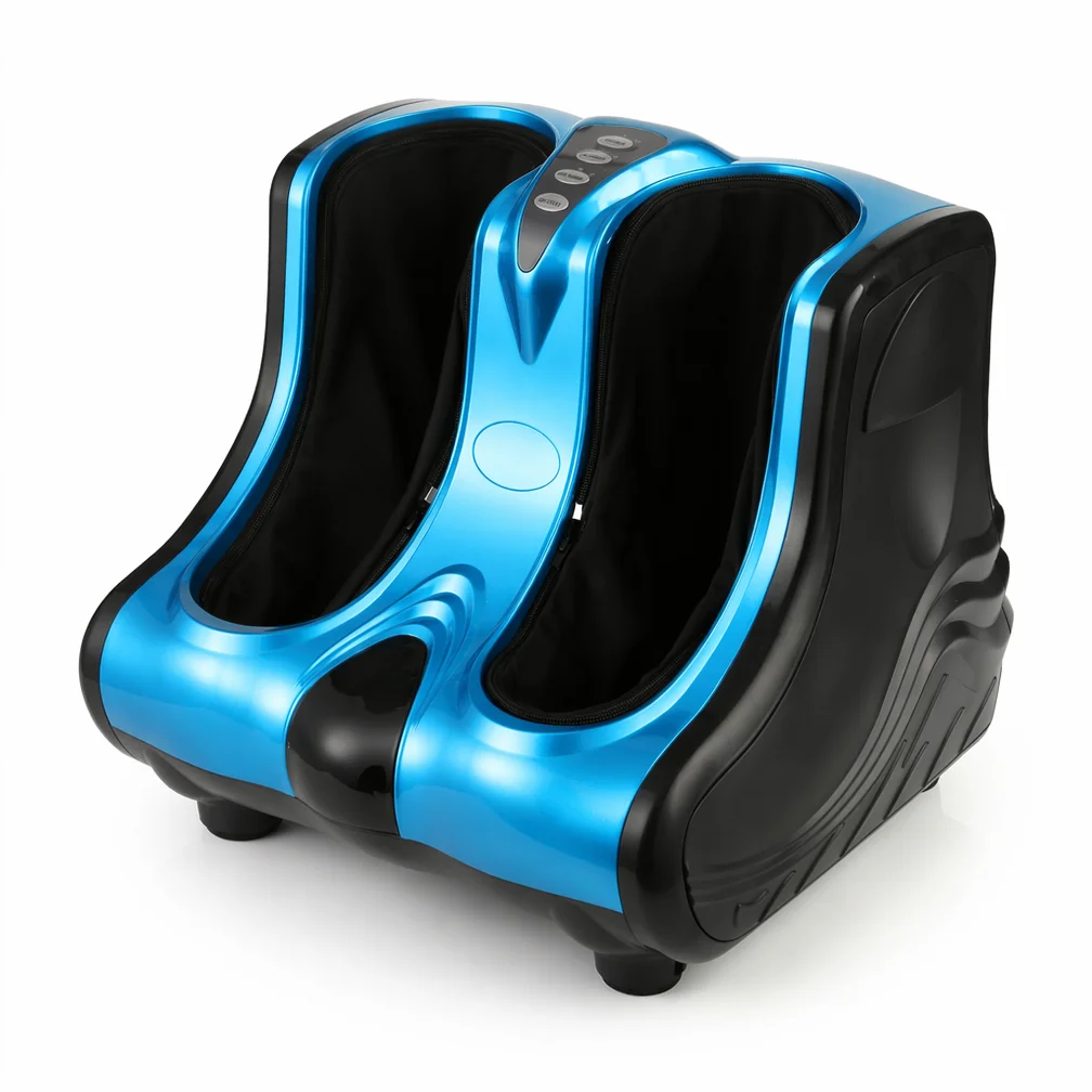 Shiatsu Foot Calf Massager, Heat Deep Kneading Rolling Air Compression, Leg Massage for Blood Circulation