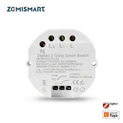 Zemismart-Interruptor de luz inteligente Zigbee 3,0, conmutador para SmartThings, Tuya, Control de Alexa, Google y Alice 2, para bricolaje