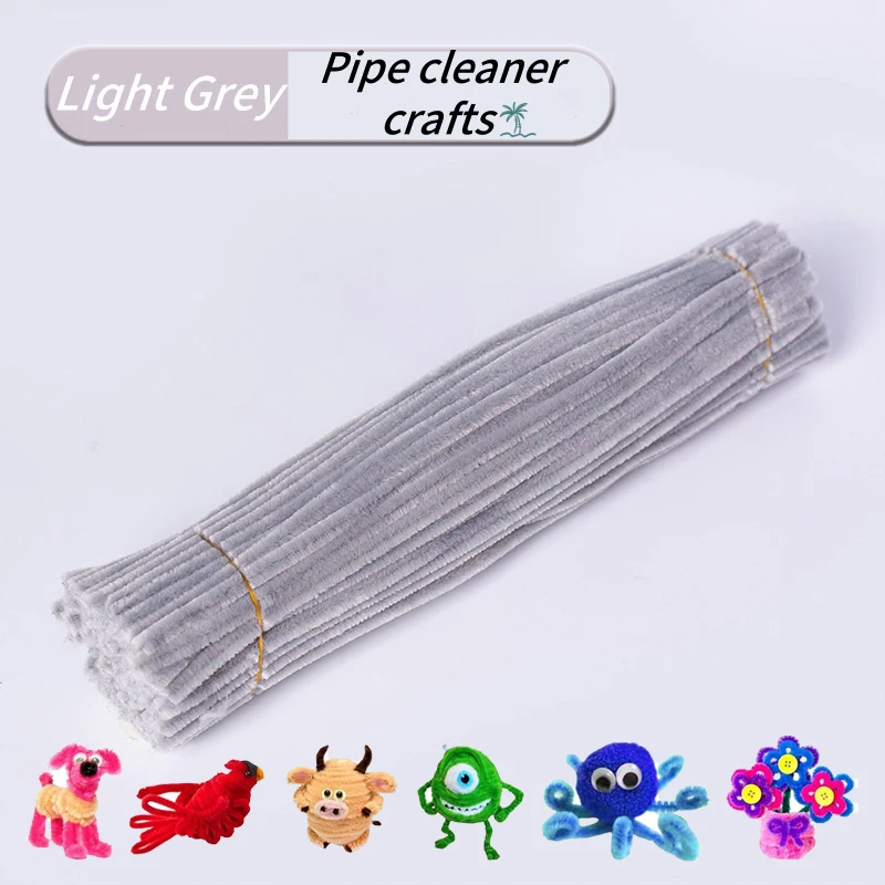 100-delige pijpreinigers chenille-steel, effen kleur pijpreinigers set voor pijpreinigers doe-het-zelf kunst ambachten decoraties