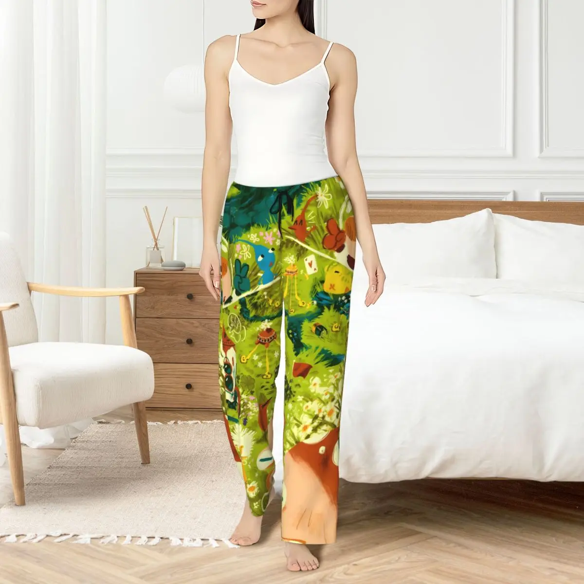 

Custom P-Pikmins Pajama Pants Women's Cute Anime Lounge Sleep Drawstring Sleepwear Bottoms with Pockets