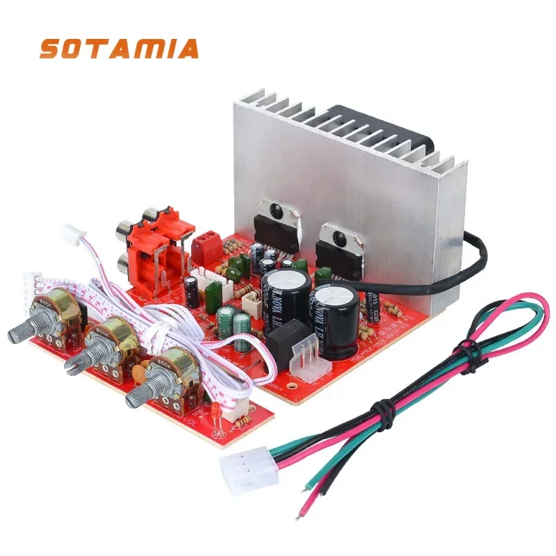 

Аудиоплата усилителя SOTAMIA 2.1, 60 Вт x 3, для сабвуфера, домашнего кинотеатра, усилитель мощности для колонок, двойное питание AC12-18V