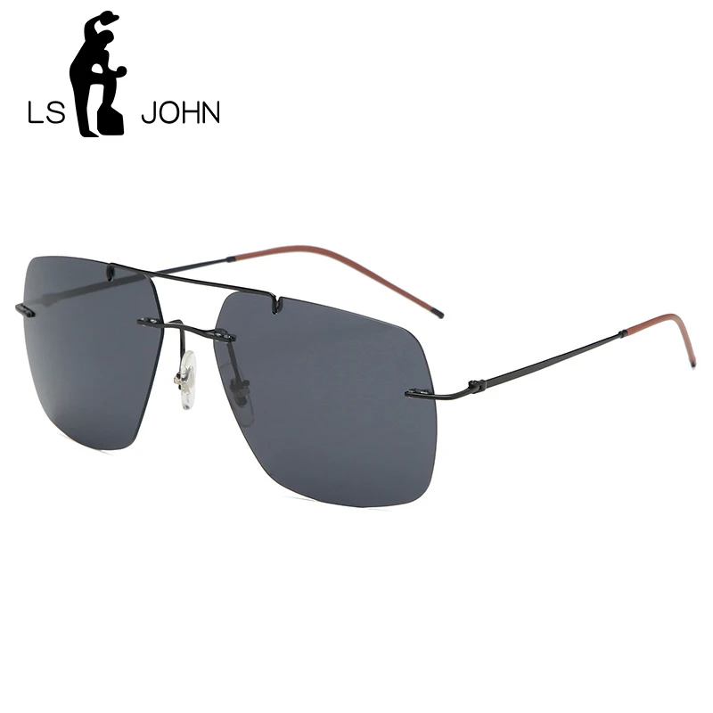 LS JOHN 202 ultralekkie tytanowe spolaryzowane okulary przeciwsłoneczne męskie okulary pilotażowe damskie bez oprawek lotnictwo okulary przeciwsłoneczne do jazdy óculos De Sol