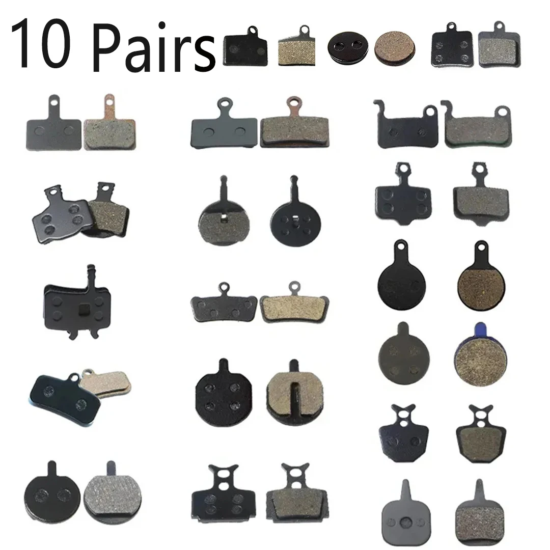 10 Pairs MTB Bike Hydraulic Brake Pads for Shimano xt M445 355 395 Magura Bicycle Parts Cycling Organic Resin Disc Brake Pads