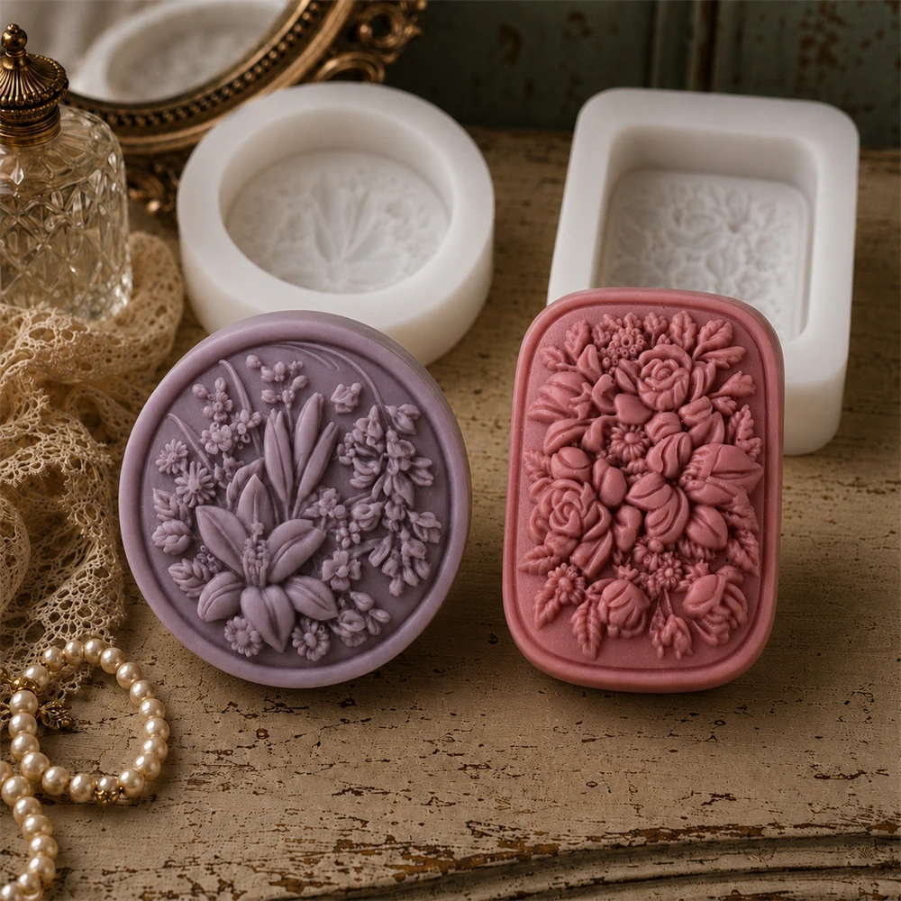 3D Floral Silicone Soap Mold R - Soap Making Gifts recension och pris