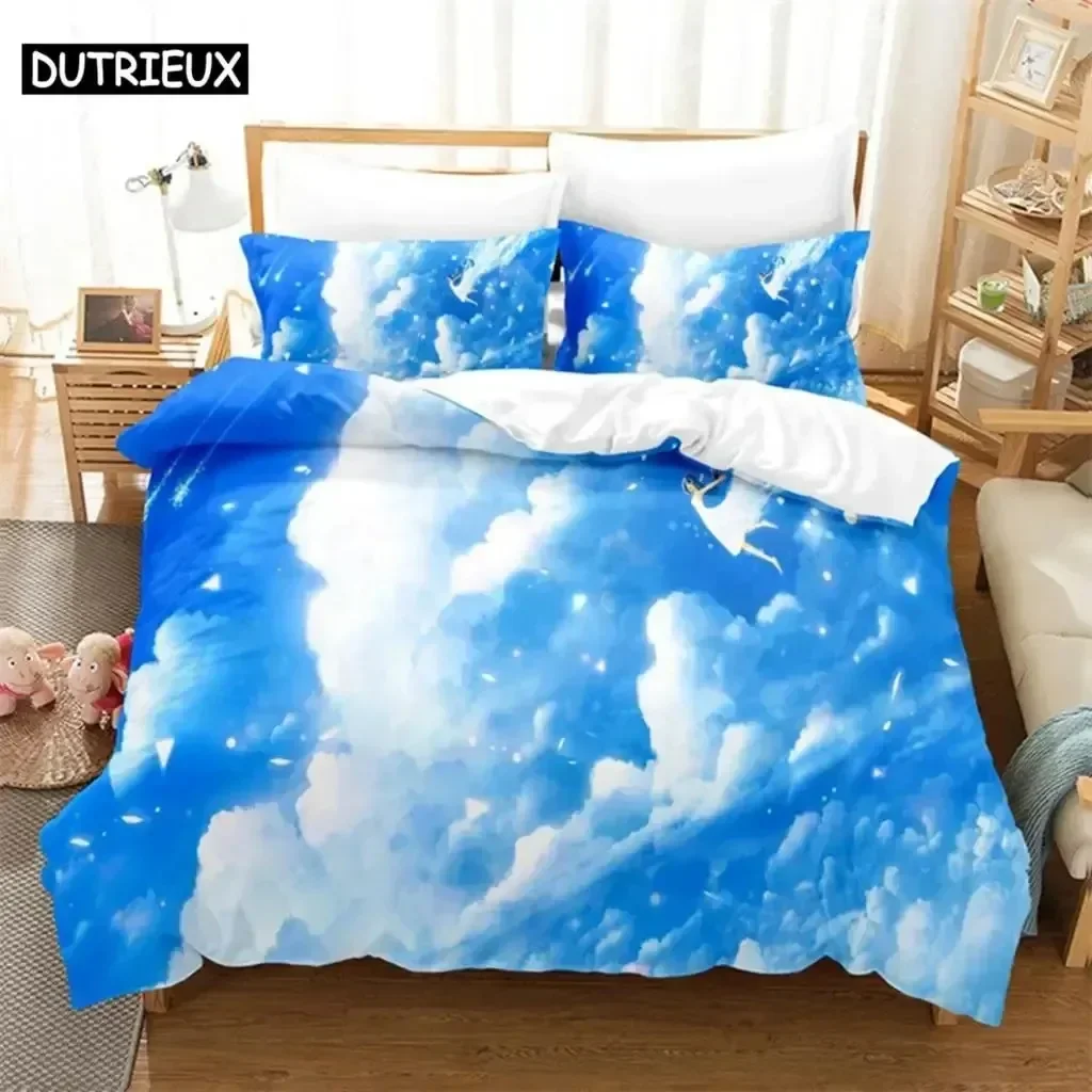 

New 3D Print Blue Sky Scenery Comfortable Duvet Quilt Cover Pillowcase Bedding Set Children Bedroom Decoration Home Textile
