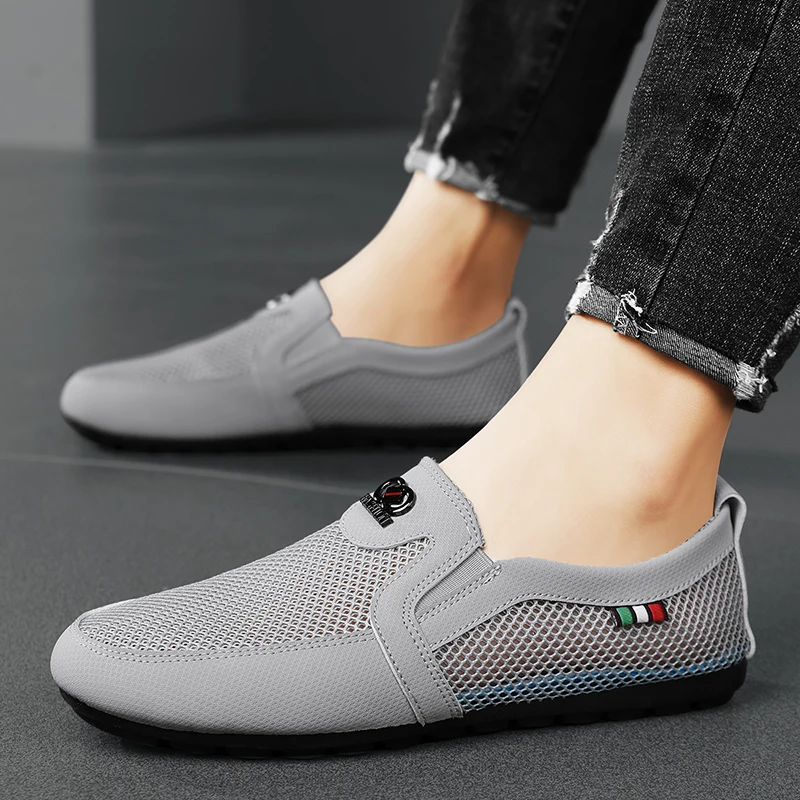 YRZL Men Walking Shoes Lightweight Breathable Mesh Sports Shoes for Men Comfortable Summer Casual Flats Shoes