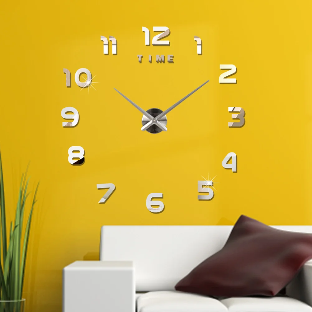 

Creative Wall Clock Large Acrylic Mirror Silent For Bedroom Living Room Office Home Decor Modern Simple Design