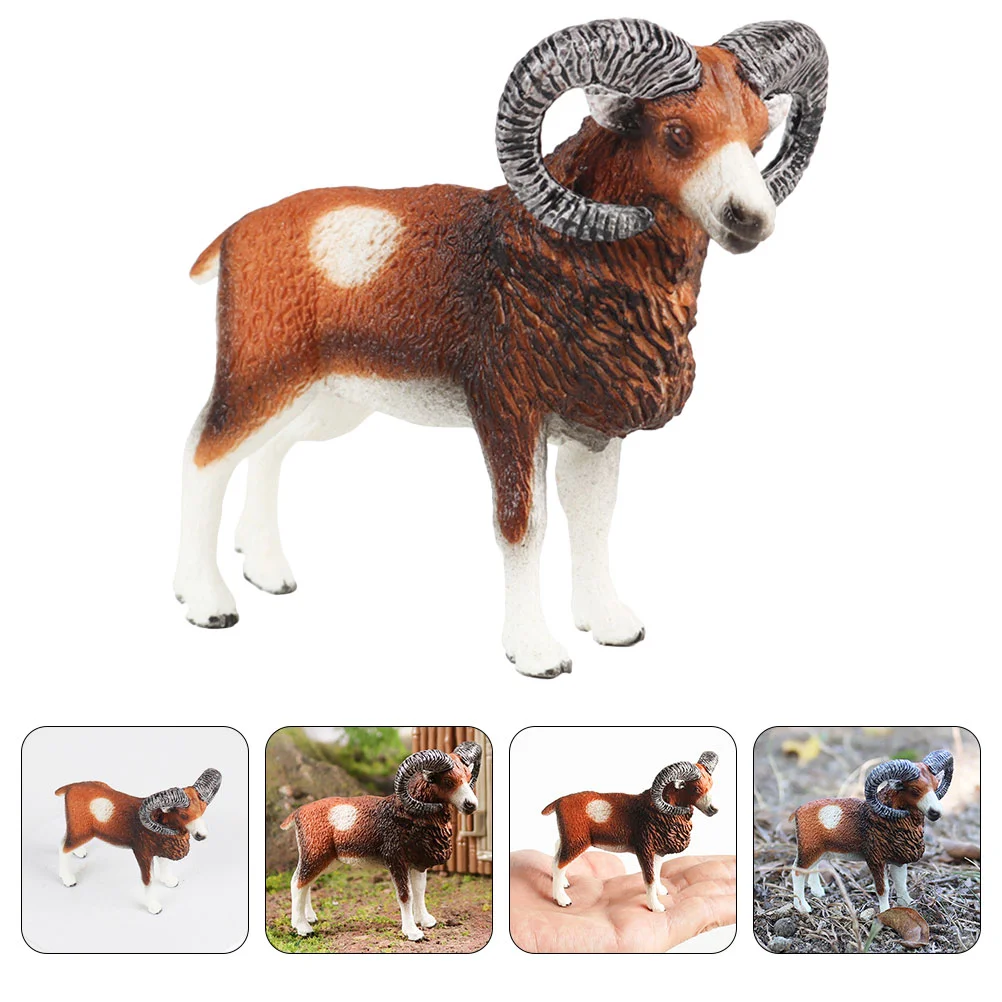 

Artificial Goat Mouflon Statues Desktop Decor Small Model Decorative Animal Sheep Child