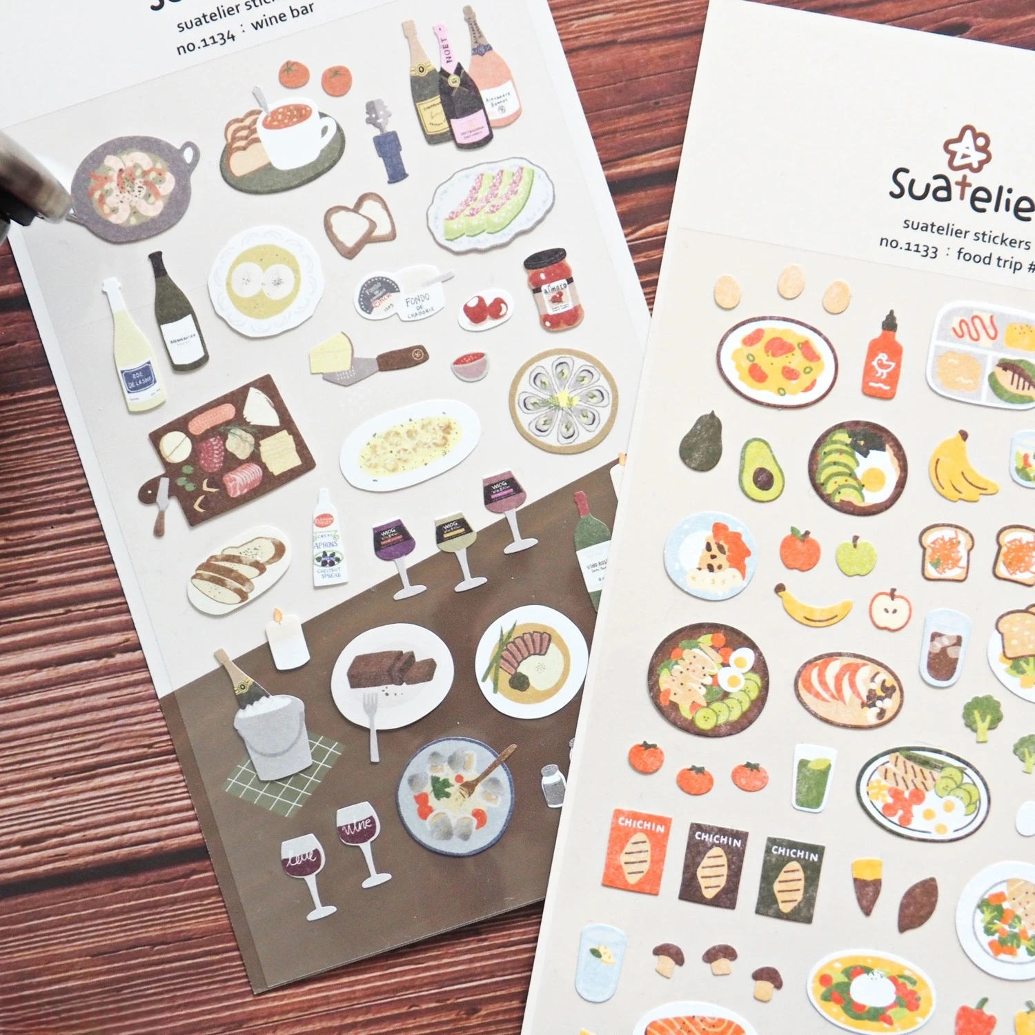 Korean Import Suatelier Salad Western Food Wine Stickers Scrapbooking Diy Journaling Diary Stationery Sticker School Gift