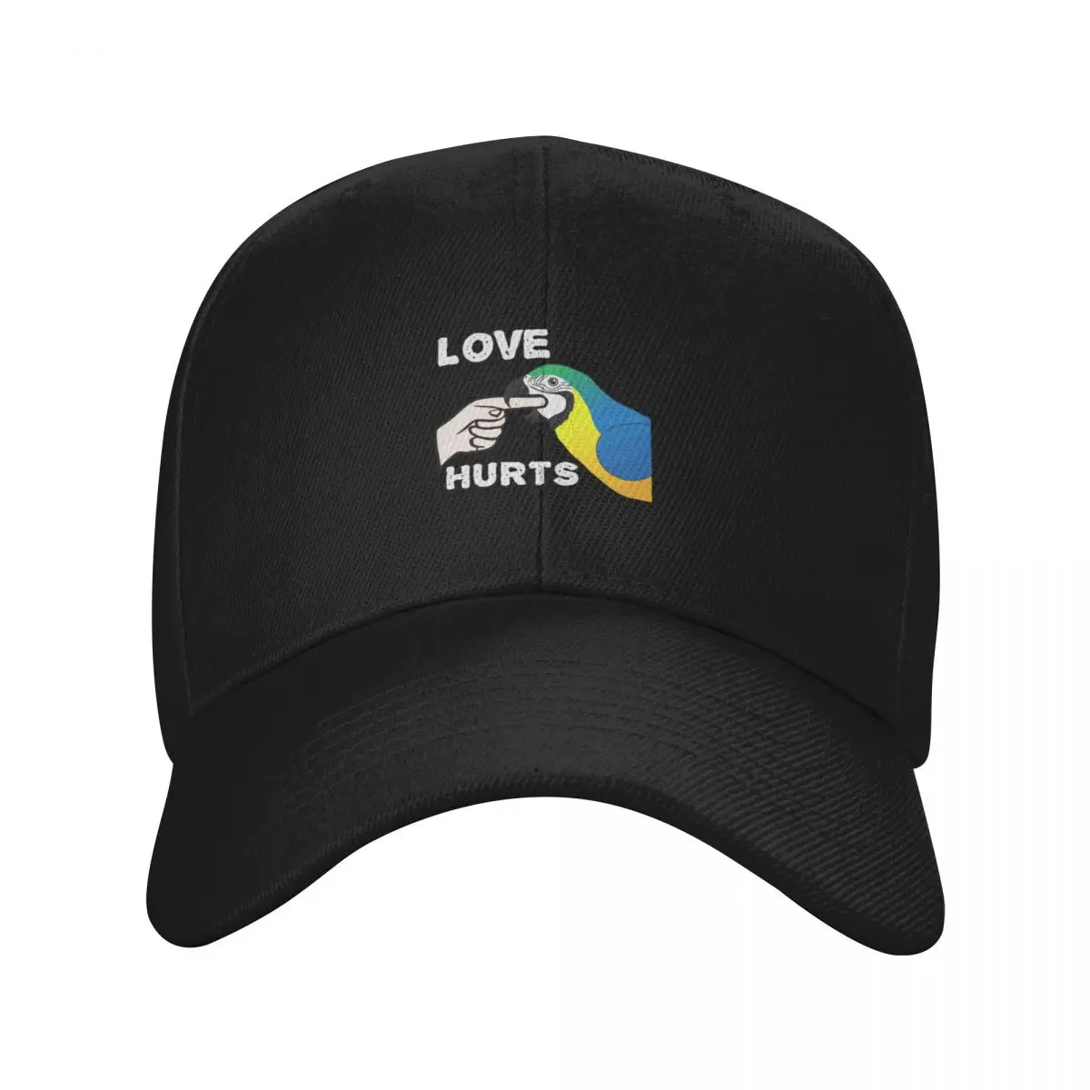 Love Hurts Blue And Gold Macaw Parrot Valentine'S Day Baseball Cap Snapback Cap hiking hat cute funny hat Caps For Women Men's