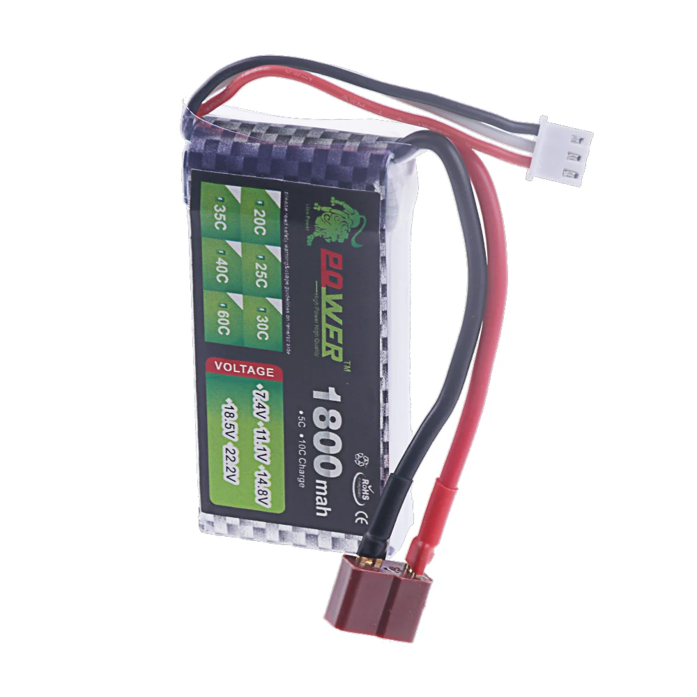 7.4V LIPO Battery 2s 1500MAH 1800mah 45C Battery for RC Drone Helicopter Car FPV Boat Parts With T JST XT30 XT60 Plug