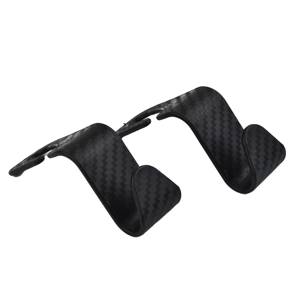 Практичный и полезный высококачественный интерьерный крючок для автомобиля, 2 шт., 2x ABS, авто, заднее сиденье, крючки из углеродного волокна, замена подголовника