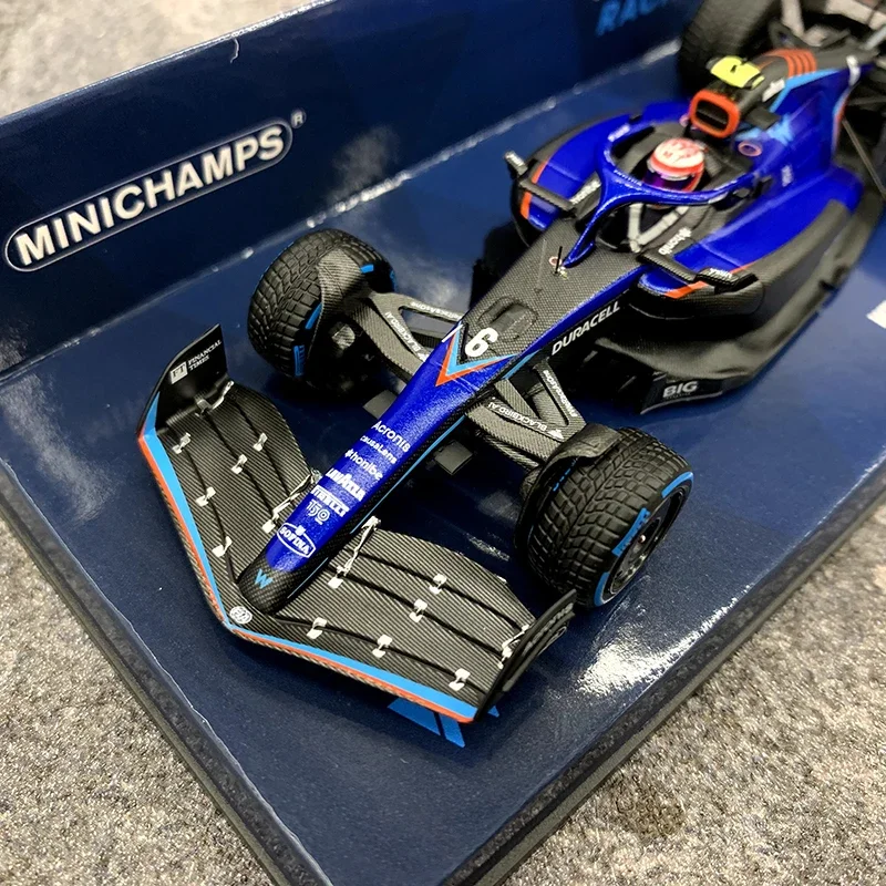 1:43 Williams F1 FW44 2022 Japão Latifi modelo de simulação de resina fundida, coleção de brinquedos infantis, presentes de feriado para amigos