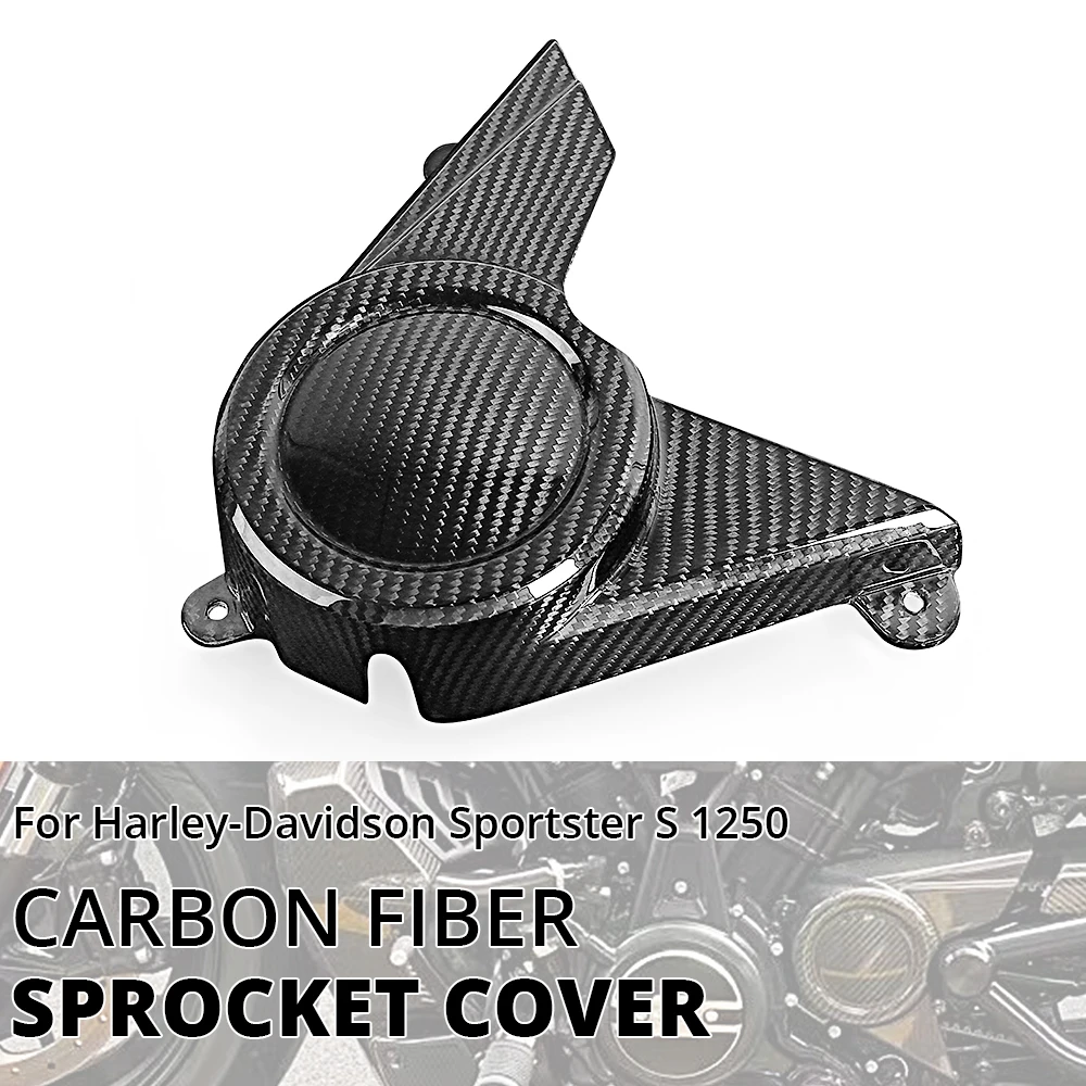 

Motorcycle Carbon Fiber Sprocket Cover Chain Case Cover For Harley Sportster S 1250 RH1250S 2021 2022 2023