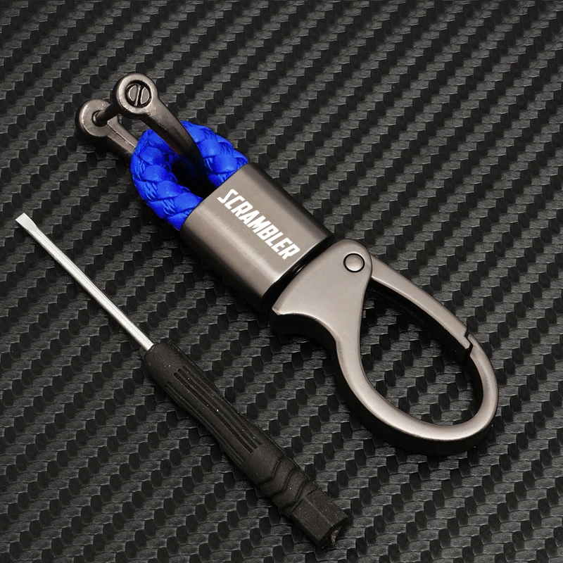 For Ducati Scrambler 400 800 1100 Metal Keychain Keyring Key Chain Holder Lanyard  Motorcycle Accessories