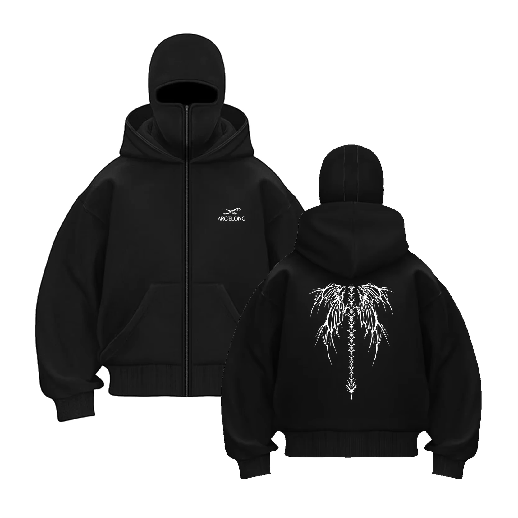 Nachhaltiges Material Unisex Doppel Kapuzenpullover Herbst Winter Reißverschlussjacke Lässige lockere Passform Hoodies Herrenbekleidung