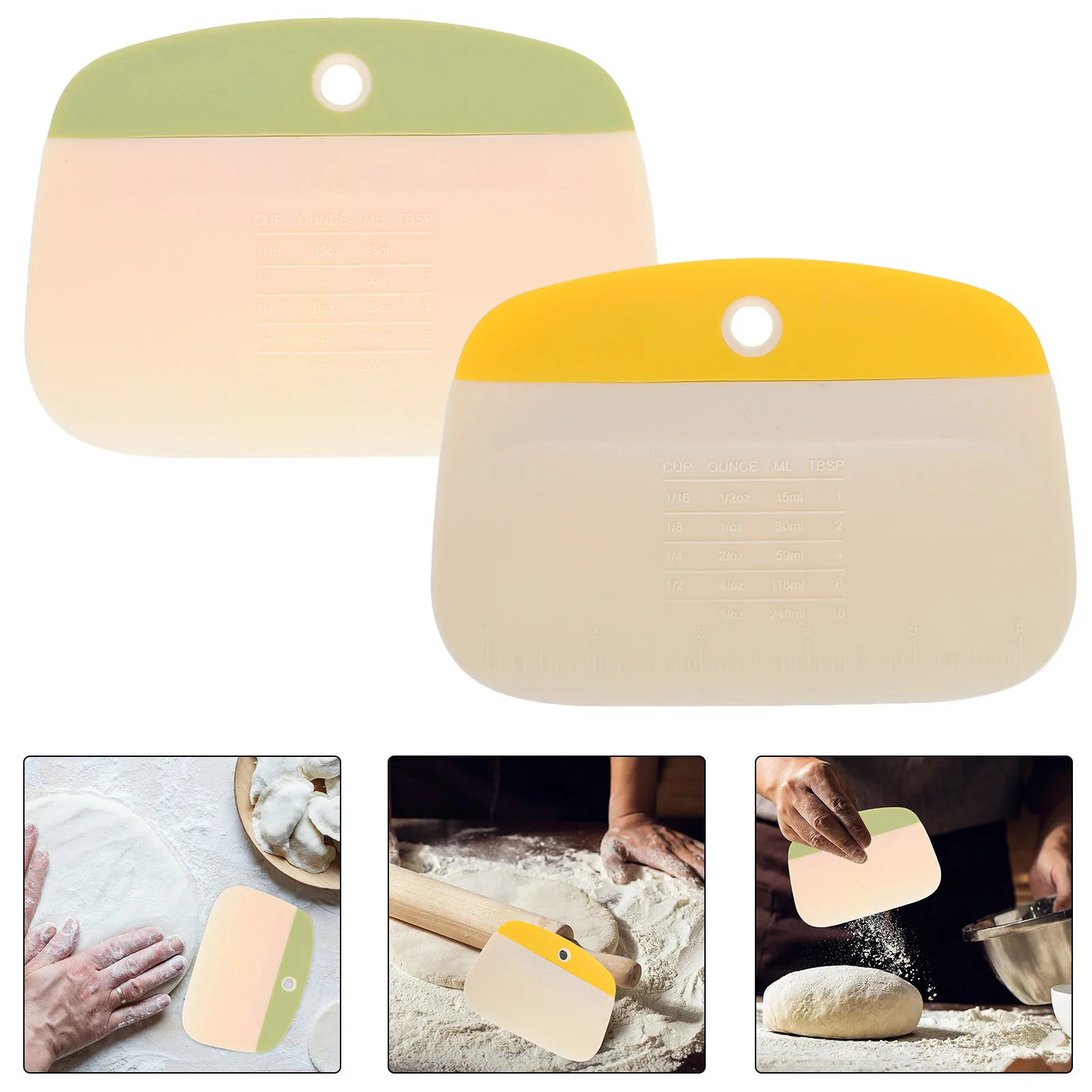 

2pcs Plastic Bench For Baking Cutting Dough Scraping Bowls Kitchen Tool Home Bakery Bread Making Sourdough Scraper Plastic Dough