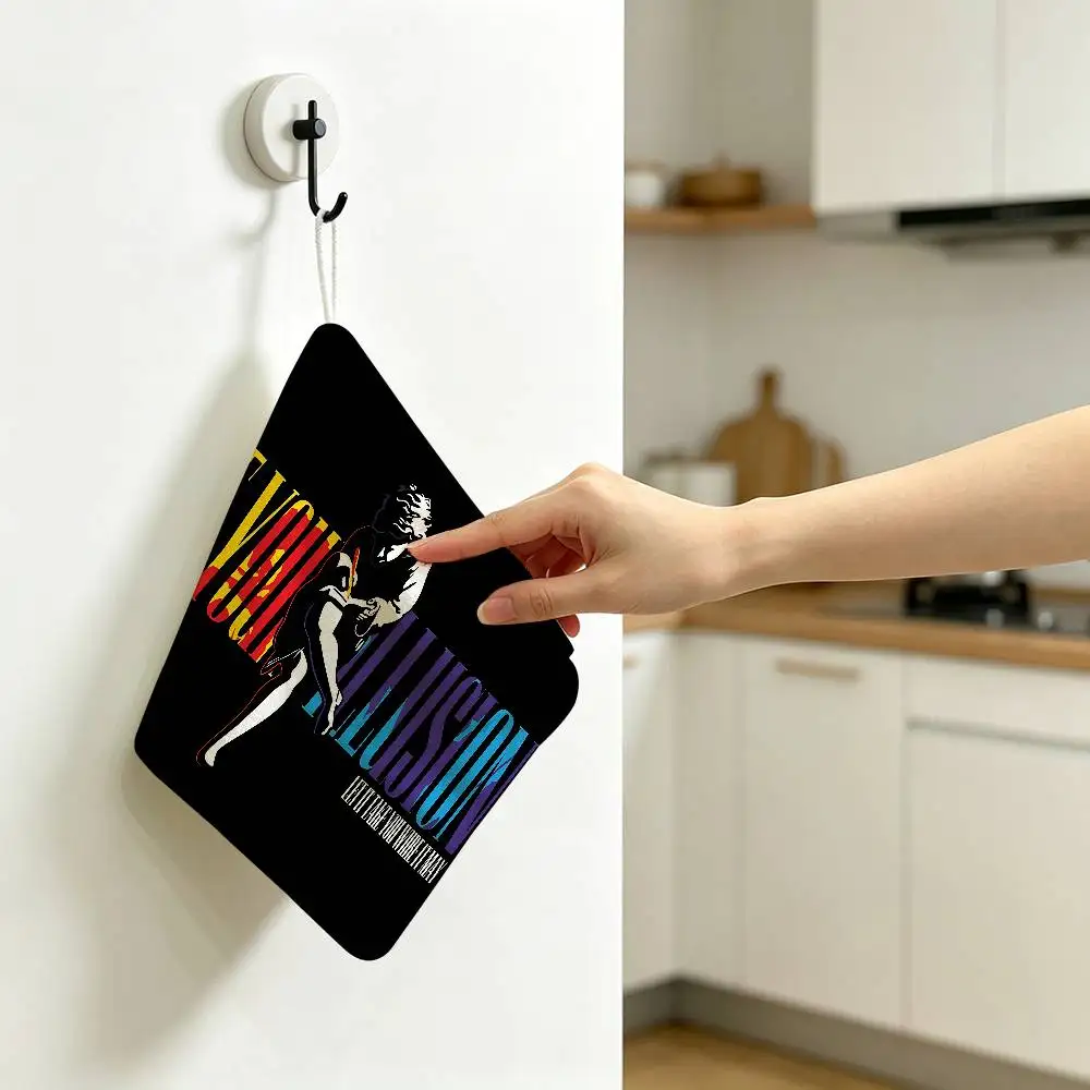 Rock Band Guns N Roses Polyester Cotton Hanging Hand Towel, Super Absorbent Hand Wiping Towel for Daily Household Use