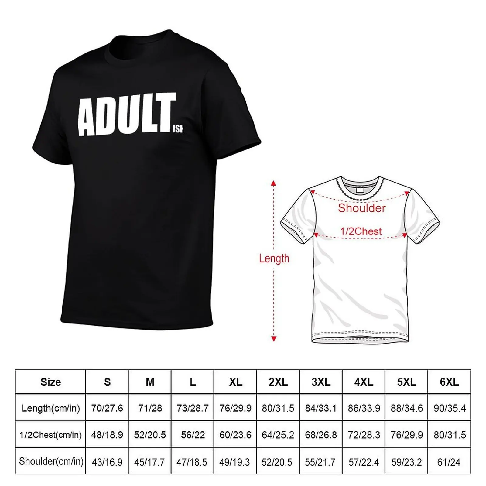 Adult-Ish Funny Hand Lettered T-Shirt man t shirts graphic t shirts for man pack cotton anime tshirt T-shirt