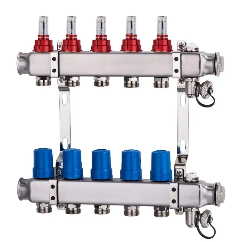 Central Floor portable hot water heater distributor manifold for heating 2 loops to 12 loops