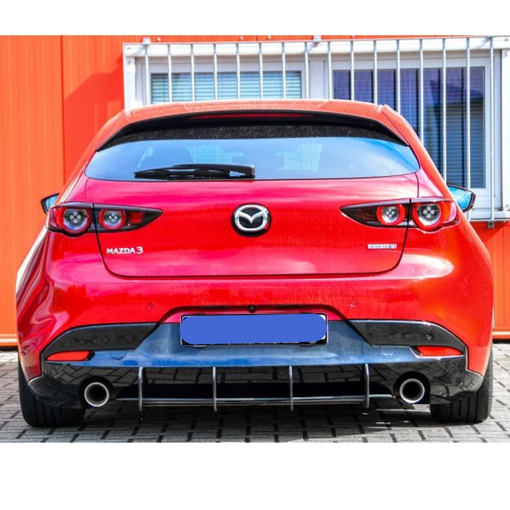 For Mazda 3 Hatchback 2019-2024 Year Rear Diffuser Bumper Lips Spoiler Splitter Body Kit Accessories