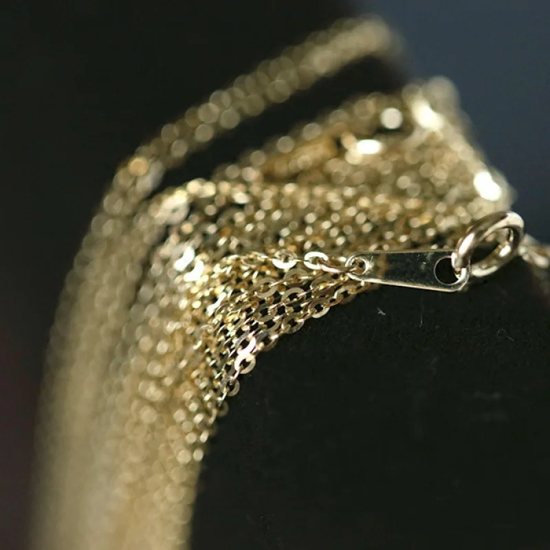 Original Real 925 Sterling Silver 14k Gold 16/18 Inch Chain Necklaces For Women Jewelry Accessories Everything