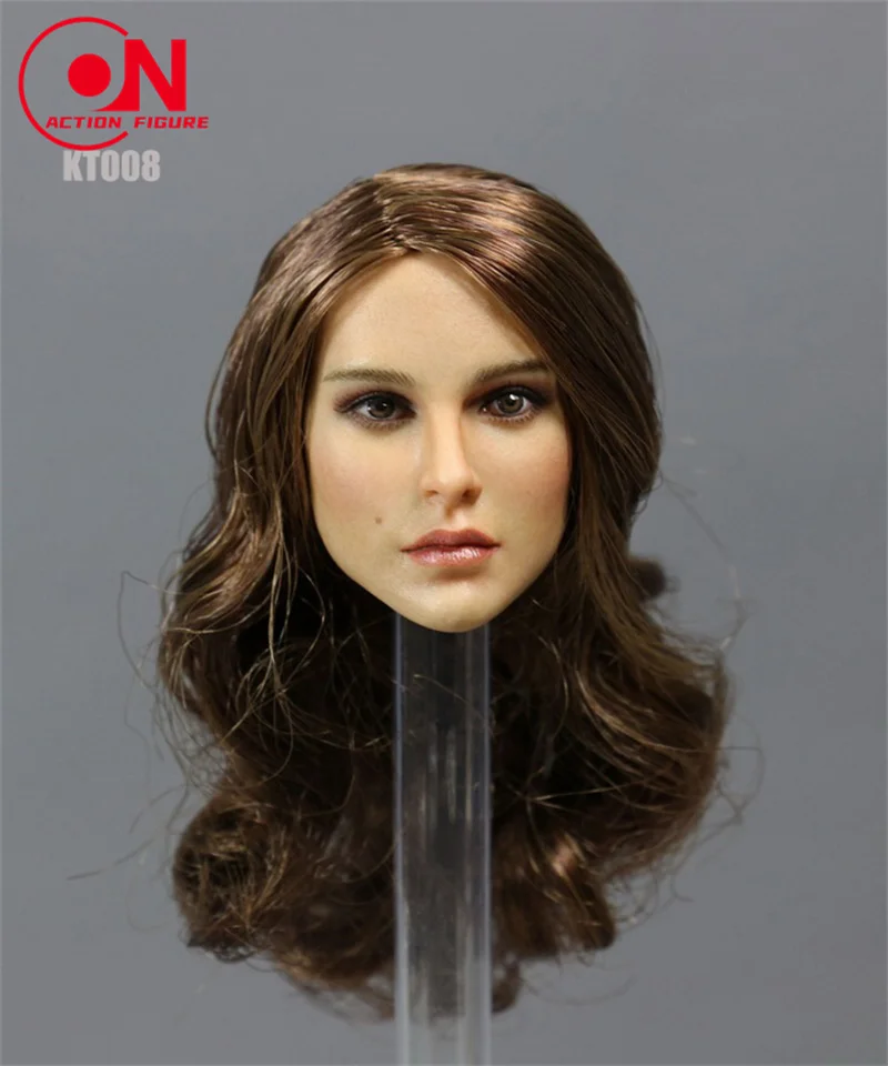 KIMI TOYS KT008 1/6 Long Hair Girl Head Sculpt Suntan Head Carving F 12'' Female Ph Body Figure Toy