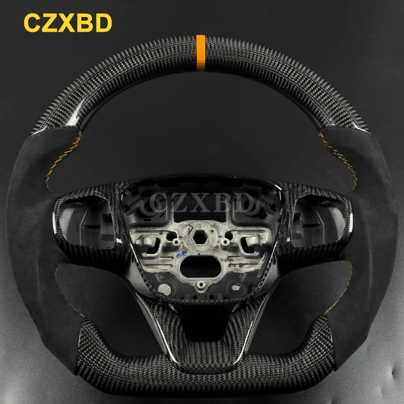 Rode marker geschikt voor Ford Fiesta ST MK8 2021 Focus matzwart koolstofvezel stuurwiel Hoge kwaliteit sportwiel aangepast