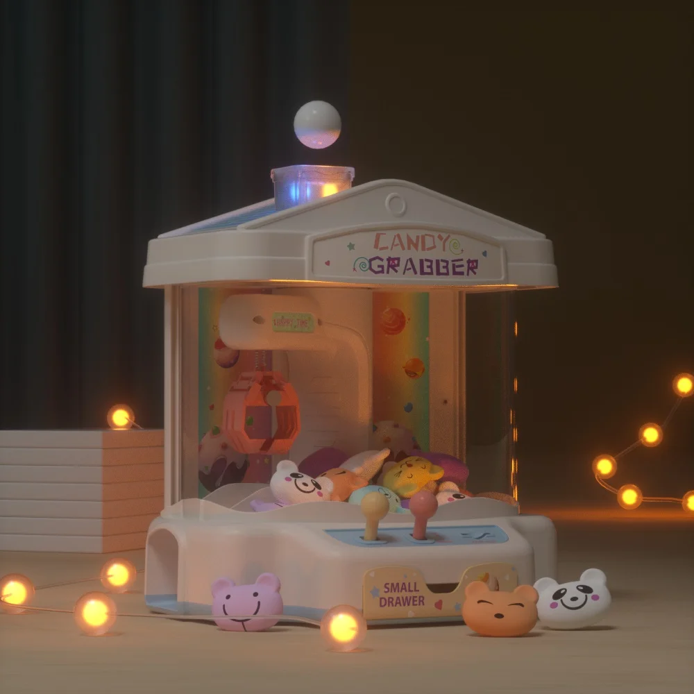 STLF هدايا الاطفال الكهربائية عملة تعمل رافعة محاكاة لعبة كليب المنتزع اصطياد أفخم دمية لعبة آلة مخلب صغيرة