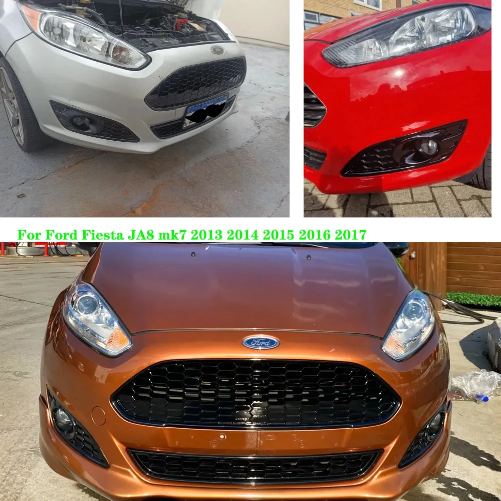 For Ford Fiesta JA8 mk7 2013 2014 2015 2016 2017 Car Fog Light Cover Headlight Frame Fog  Lights Grill New Car Accessories tools