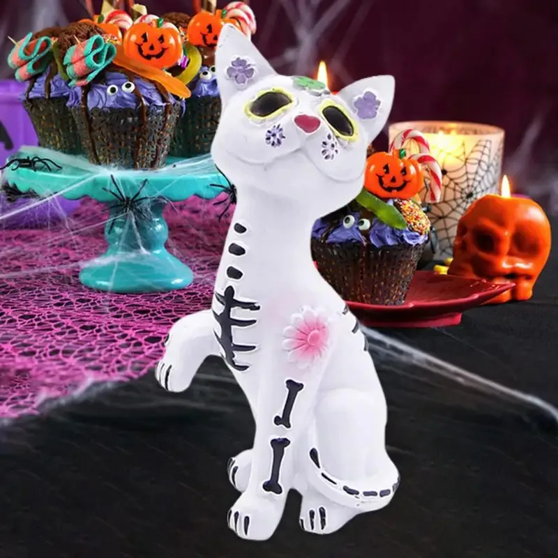 

TOPLIVING Small Dog Cat Toy Halloween Animal Decor Festive Resin Animal Landscape Decors Garden Decors Party Supplies Holiday